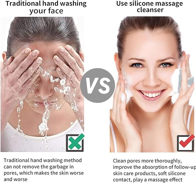 Silicone Face Scrubber for Men Facial Cleansing Brush Silicone Face Wash Brush - Image 5