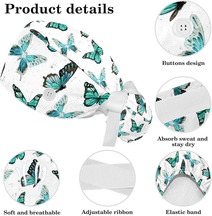 Adjustable Brown Dachshund Dog Blue Surgical Scrub Cap - Image 4