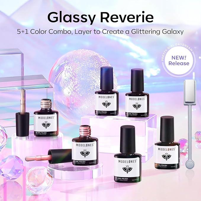 modelones Cat Eye Gel Nail Polish, 6 Colors Jelly Neon Set - Image 5