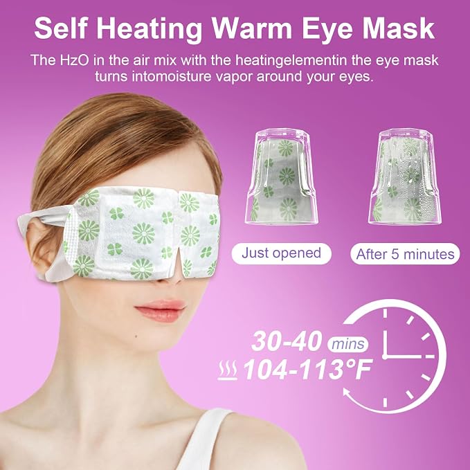20 Packs Steam Eye Mask, Lavender Steam Eye Masks Disposable, Self-Heating - Image 5