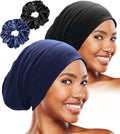 Sleep Cap Bonnet for Sleeping Black Women, Adjustable Cooling Ice Silk Lined by vidsel