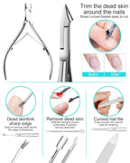 7pc Ingrown Toenail Remover Pedicure Tools Kit, Nail Clippers, File and Lifters - Image 3