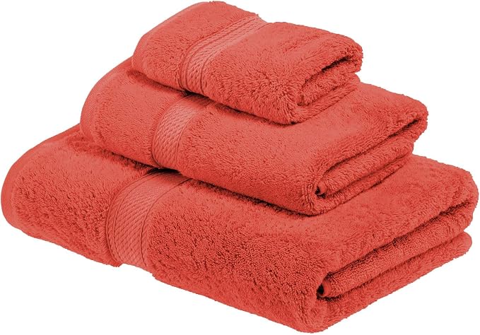 SUPERIOR Egyptian Cotton Pile 3 Piece Towel Set, Includes 1 Bath, 1 Hand - Image 2