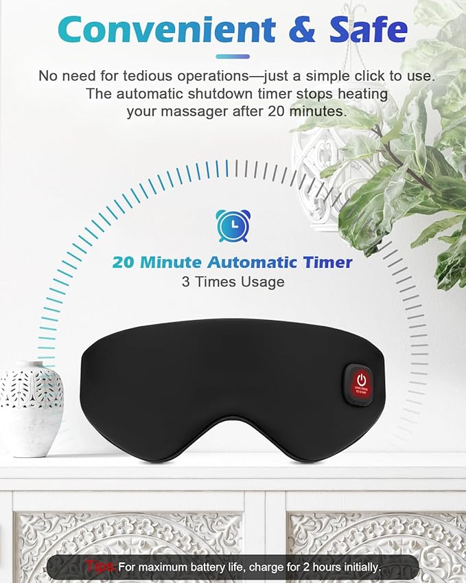 Silk Cordless Heated Eye Mask, Washable Heat Eye Compress - Image 4