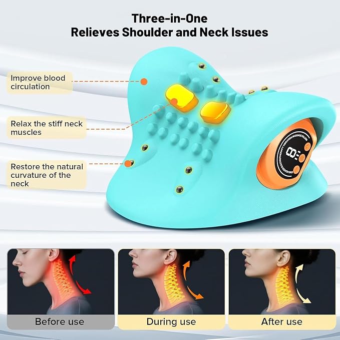 Multifunctional Neck Massager Relieves Neck Fatigue, 6 Massage Intensity Levels - Image 7
