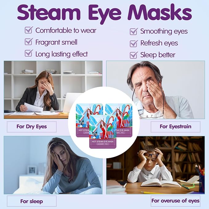 60 Pcs Disposable Steam Eye Mask Bulk - Image 3