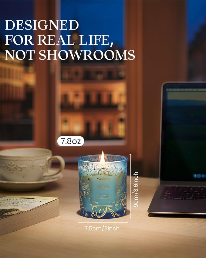 M&SENSE Ocean Scented Candles, Vegan Soy Candles, 8.1oz 42-Hour Slow Burning - Image 4