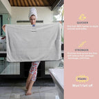 2 Pack Large Microfiber Hair Towel Wrap - Image 2