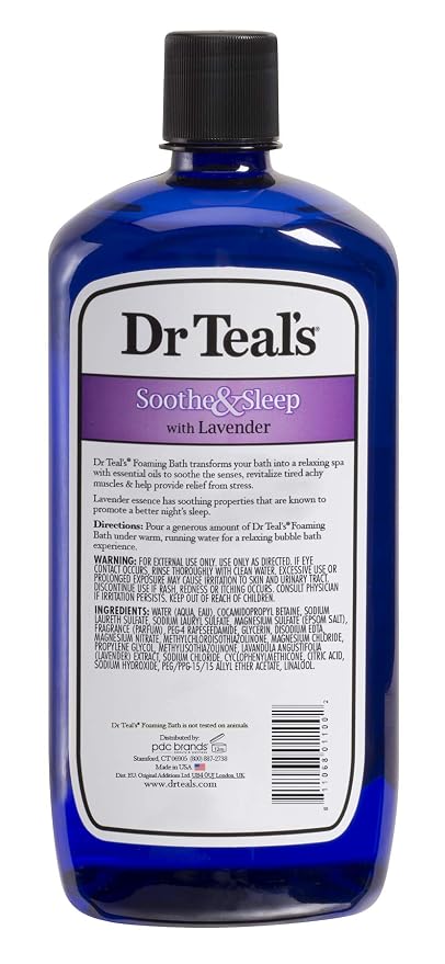 Dr Teal's Foaming Bath with Pure Epsom Salt, Soothe & Sleep with Lavender - Image 3