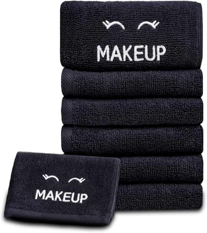 White Classic Bleach Safe Black Makeup Washcloths - Image 7