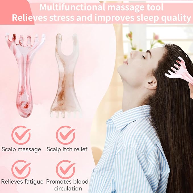 2 Pcs Head Massager Scalp Massager Tool, Six Claw Massage Comb - Image 3