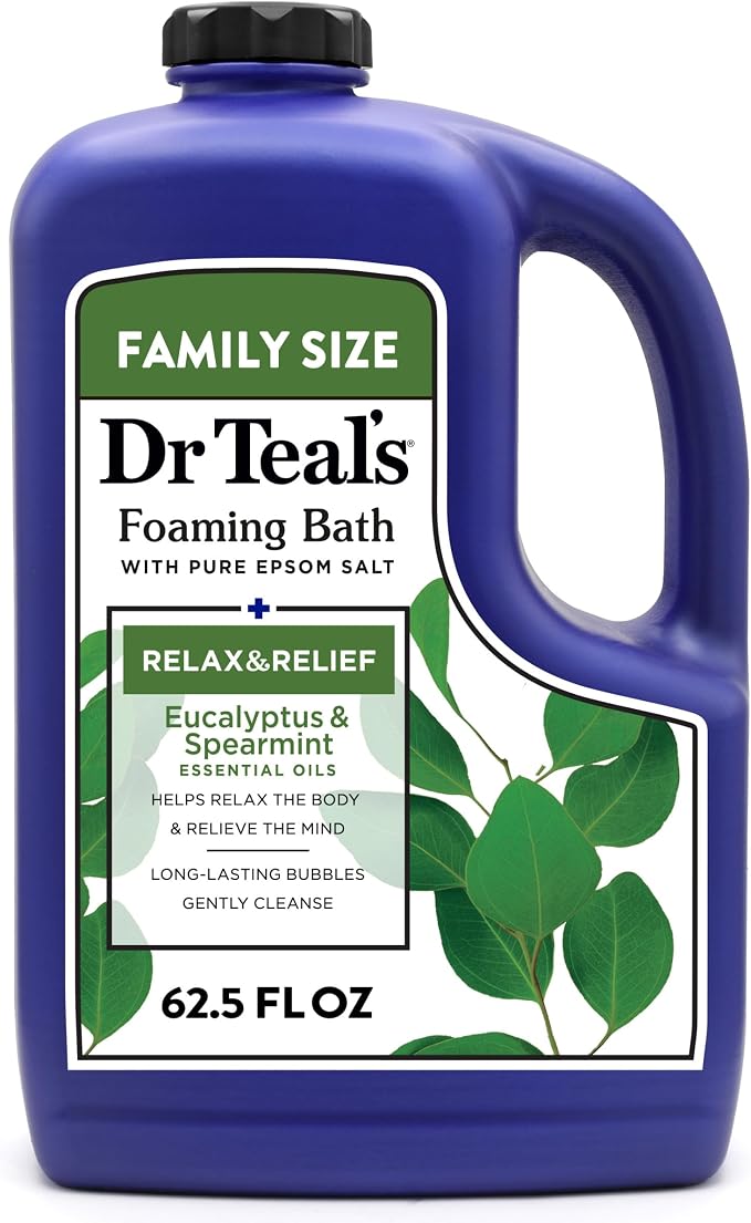 Dr Teal's Foaming Bath with Pure Epsom Salt, Relax & Relief with Eucalyptus & by DrTeals