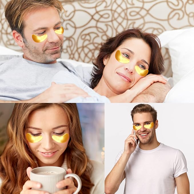 Adofect Collagen Powder Eye Mask 30 Pairs Gold Under Eye Gel Pads, Hyaluronic - Image 7