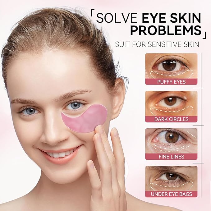 BREYLEE Flamingo Pink Eye Mask–60 Pcs-Puffy Eyes and Dark Circles - Image 5