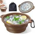 Ice Face Bowl with Built-in Ice Tray, Collapsible Silicone Facial Ice Bath Bowl by Dtuoen