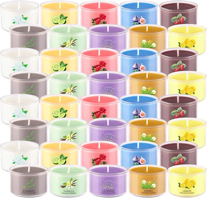 40 Scented Candle Set, 10 Fragrances, 35g Natural Soy Wax Candles - Image 6