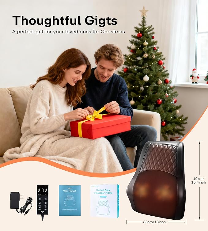 ALLJOY Back Massager with Heat, Electric Shiatsu Massage Pillow with LCD Display - Image 8