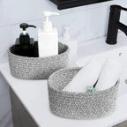 【2 Pack】ABenkle Small Woven Baskets, Tiny Oval Shallow Storage Baskets - Image 4