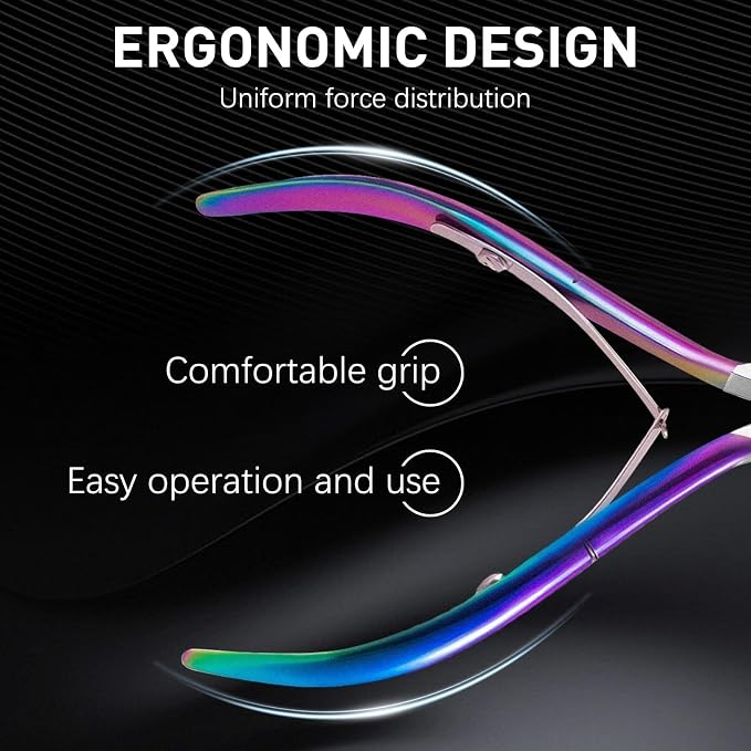 Precision Cuticle Nippers Trimmer Set, Double Spring Cuticle Remover Pusher - Image 4