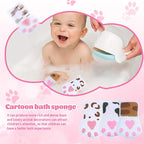Baby and Kids Bath loofah Sponge, Easy Grip Cute Cat Paw Design Kids Body - Image 5
