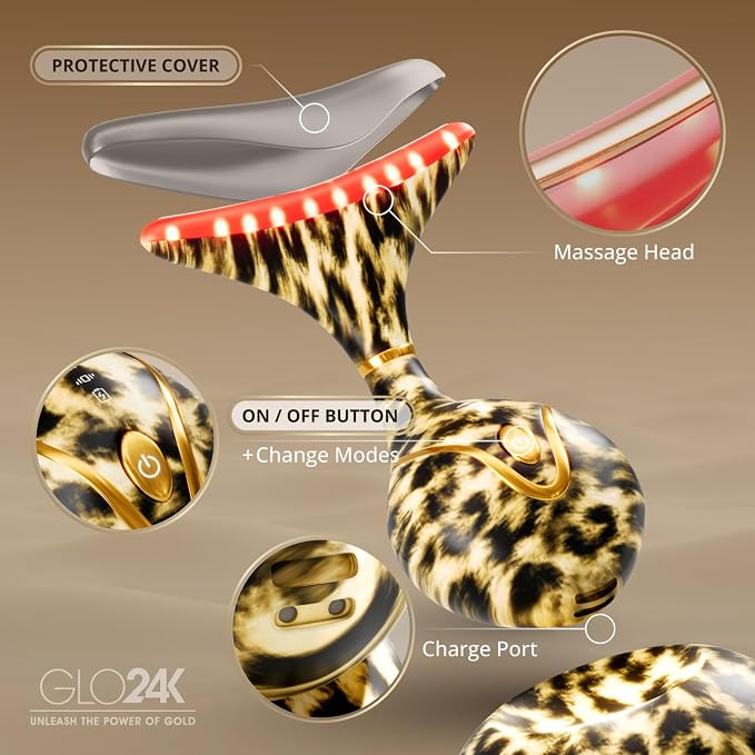 GLO24K 7 Color Beauty Device – Triple LED Action & Vibration Technology Facial - Image 5