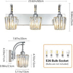 Modern Bathroom Vanity Light, 3-Light Chrome Wall Sconce - Image 4