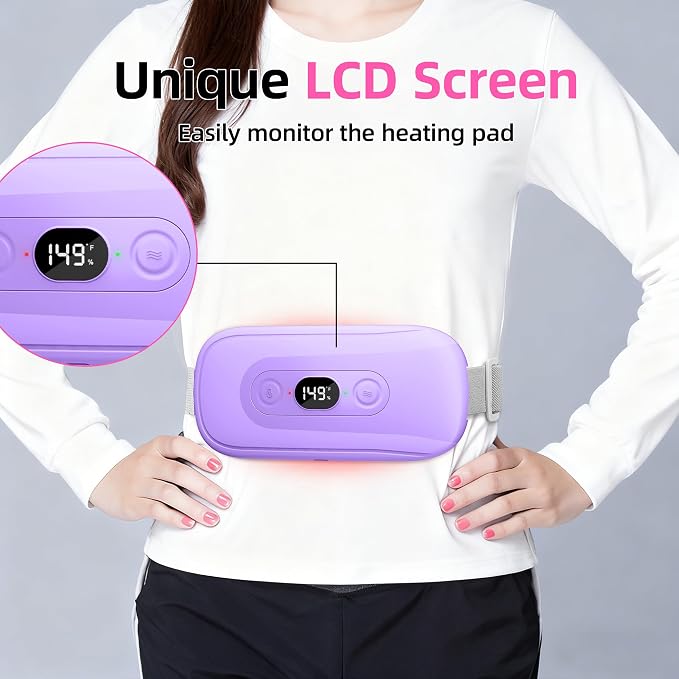 Portable Heating Pad Period Cramps: 2 Timer 6 Heat Levels 6 Vibration Modes - Image 4