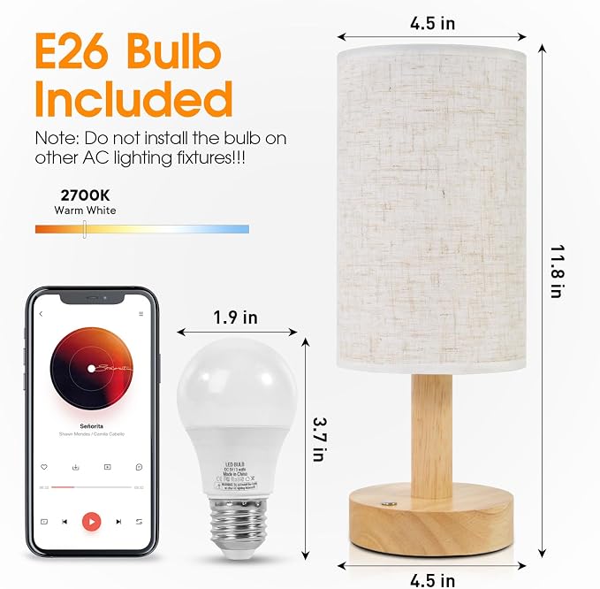 Small Cordless Touch Bedside Table Lamps Set of 2, Minimalist Dimmable - Image 5