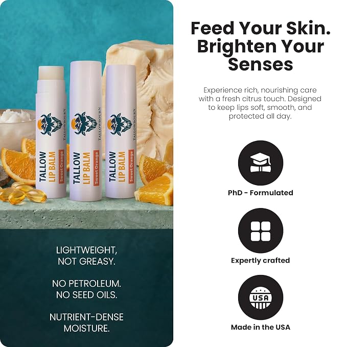 Moisturizing Tallow Lip Balm – Grass-Fed Beef Tallow - Image 2
