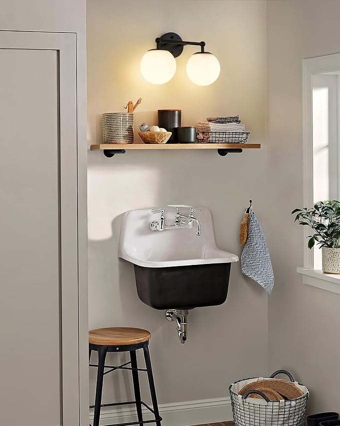 AKEZON 2-Light Black Bathroom Vanity Light Fixture, Modern Minimalist Vanity - Image 3