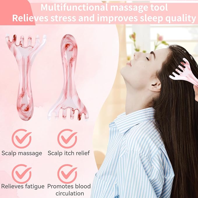 2 Pcs Head Massager Scalp Massager Tool, Six Claw Massage Comb - Image 3