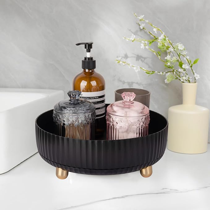 Anyoifax Makeup Perfume Organizer Tray 360 Degree Rotating Lazy Susan Skincare - Image 3