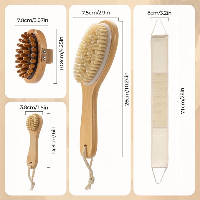 4 Packs Dry Brushing Body Brush Set - Image 2