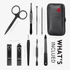 HANTEKAS Manicure Set 9 in 1 Stainless Steel, Nail Clippers Scissors Pedicure - Image 2