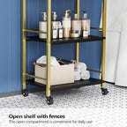 Salon Trolley Cart with Wheels, Esthetician Cart with 1 Drawer & 2 Trays - Image 6