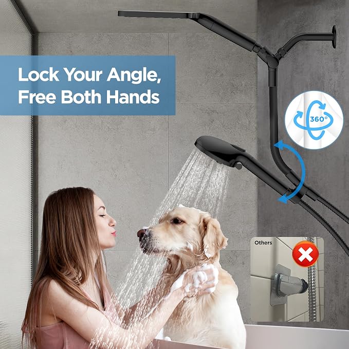 MakeFit Dual Filtered Rain Shower Head Combo, High Pressure Handheld Shower Head - Image 3