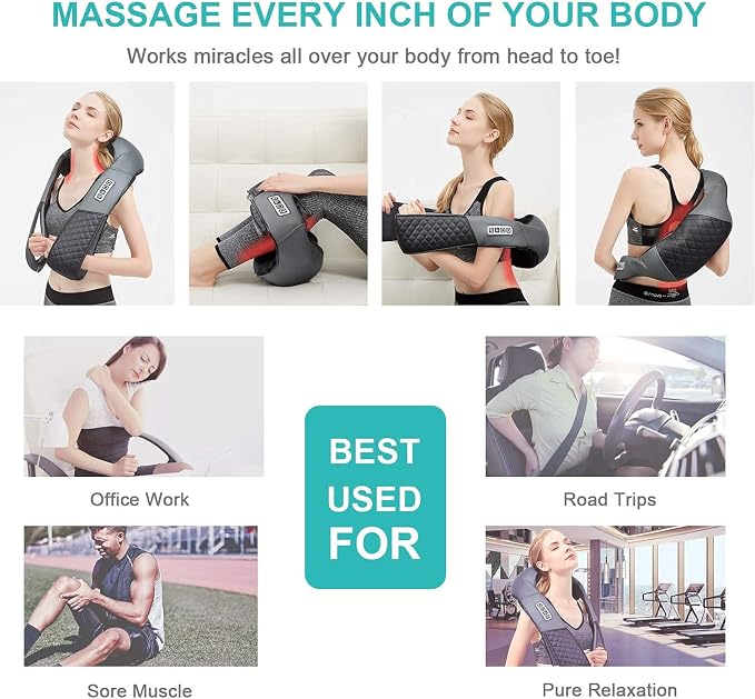 Medcursor Neck Massager, Portable Electric Shiatsu Back Massage Device - Image 6