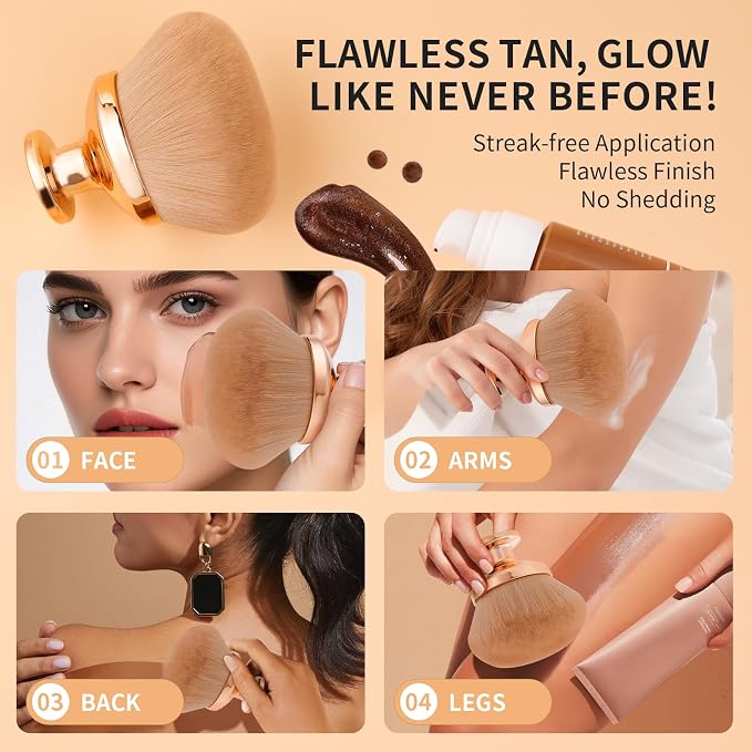 docolor Self Tanner Brush Extra Large Body Makeup Brush, 3.5 Inch Width - Image 3