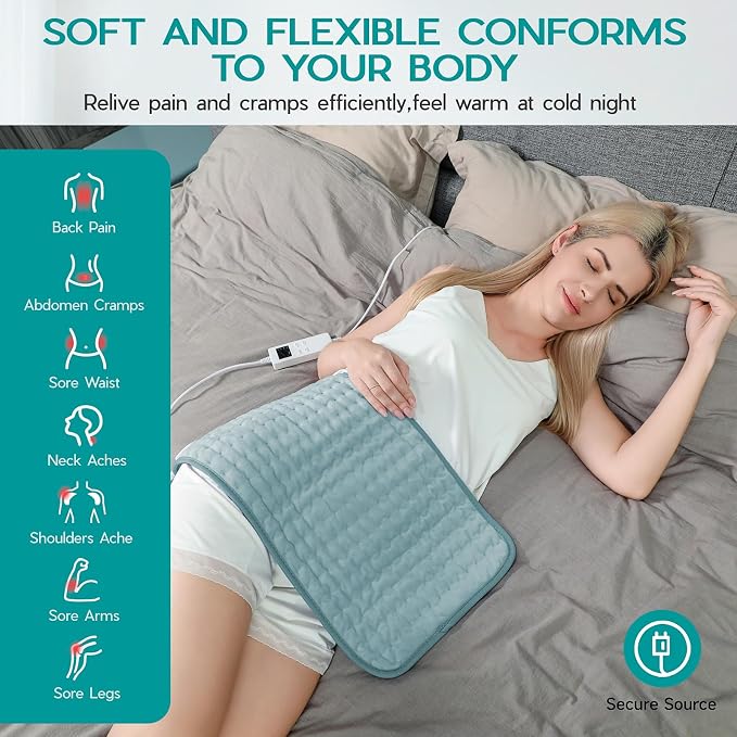 Heating Pad for Period Cramps, Heating Pad for Back/Neck/Shoulder Muscle Pain - Image 3