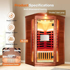 OUTEXER Corner Sauna for One Person Far Infrared Sauna Low-EMF African Mahogany - Image 2