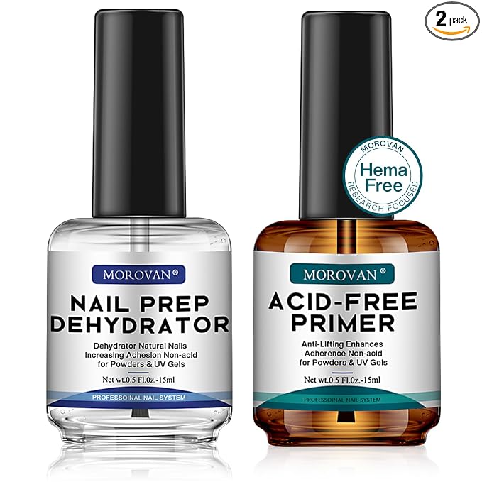 Morovan Professional Natural Nail Prep Dehydrate and Acid-Free Primer, by Morovan