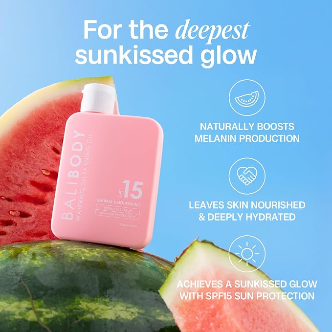 Bali Body Watermelon Tanning Oil SPF 15 | Melanin Stimulator - Image 4