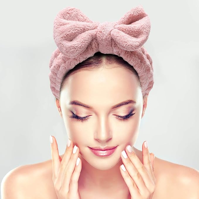 4 Pack Makeup Spa Headband Microfiber Bow Towel Soft Fluffy Washing Face - Image 6