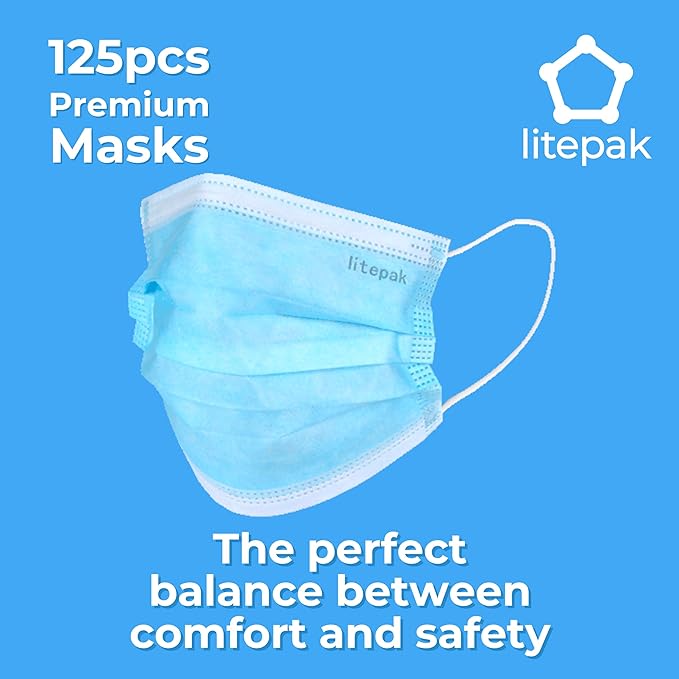 Litepak 125-Pack Disposable Face Mask Premium Comfort Earloops - Image 4
