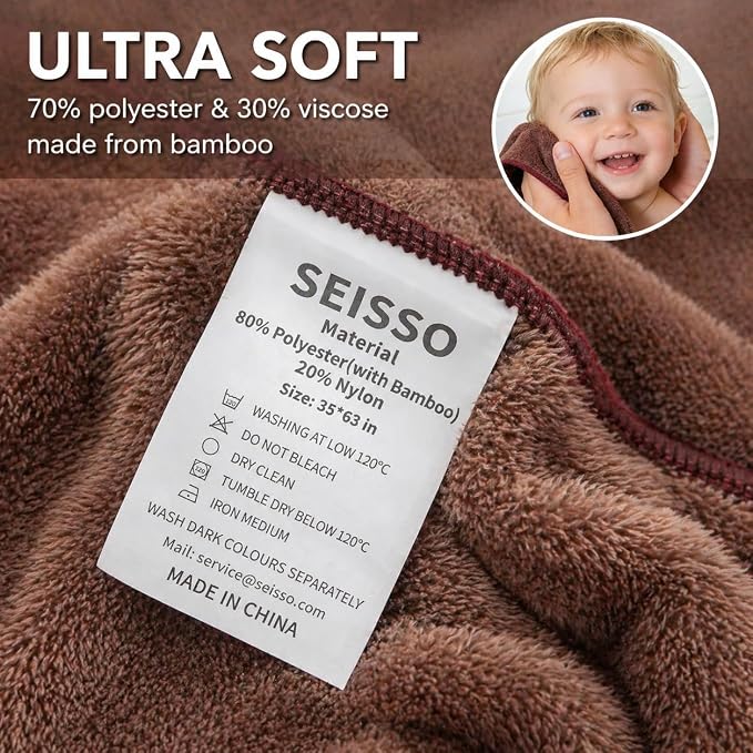 SEISSO 2 Pack Extra Large Bath Towels 63"x35", Bath Sheets - Image 3