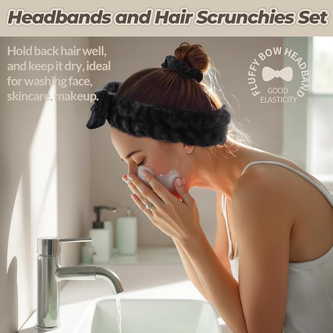 LEOBRO Spa Headband, Bow Skin Care Headband - Image 2