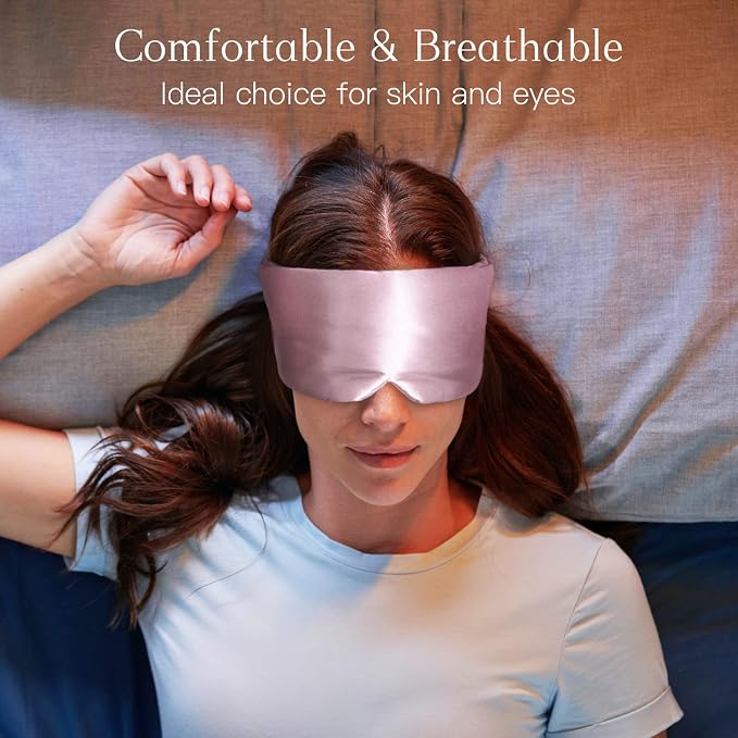 100% Natural Silk Eye Mask for Women Men, Soft Pressureless Cooling Blackout - Image 2