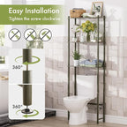 AmazerBath Bamboo Over The Toilet Storage Shelf, 3-Tier Over Toilet Bathroom - Image 5