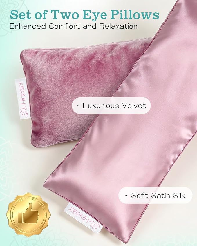 Weighted Eye Mask for Sleep, Meditation, Lavender Eye Pillow Heated for Headache - Image 2