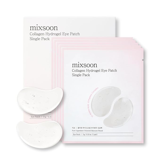 mixsoon Collagen Hydrogel Eye Patches Single Pack Travel Size Hydrating Gel Eye by MinimalBeautyBrandmixsoon